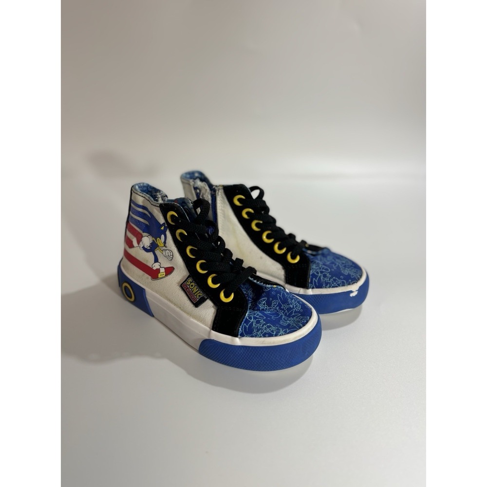 Sonic The Hedgehog Shoes Boys Size 10 High Top Sneakers Blue White‎ Kids